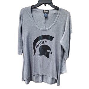 2/$30 Game day Couture Michigan State Spartans Grey Sequin Long Sleeve Top Sz M